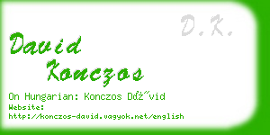 david konczos business card